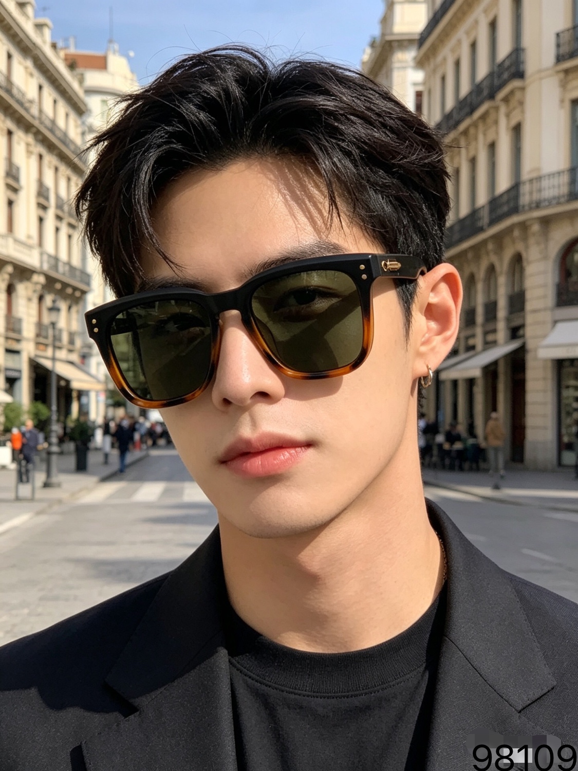 NO:767917,Prad* new European and American style pull string personalized design transparent black frame color matching sunglasses anti-ultraviolet sun protection men and women glasses sunglasses sunglasses, glasses, prada19860909Prad*新款欧美风拉线个性设计透明黑框拼色太阳眼镜防紫外线防晒男女眼镜墨镜太阳镜,眼镜,prada,glasses