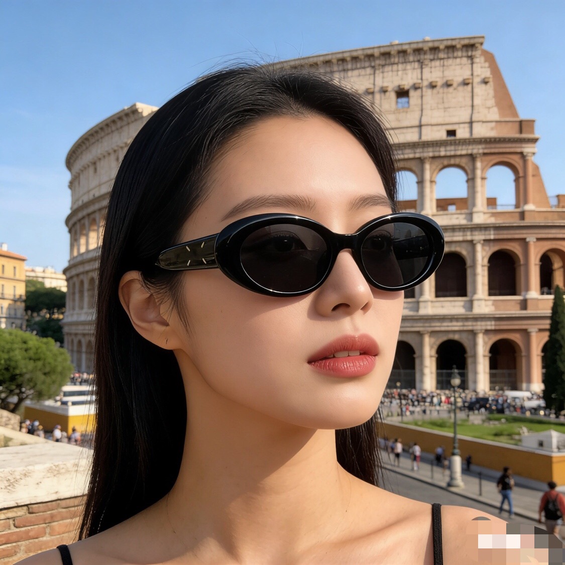 。。新款gm椭圆形墨镜复古时尚百搭太阳镜女防紫外线