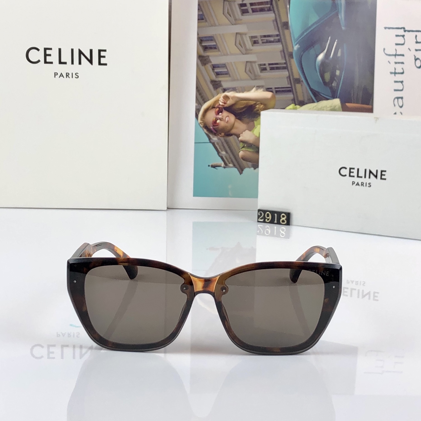 。。Celin*新款欧美复古太阳镜方框时尚潮流百搭墨镜男女款开车防紫外线