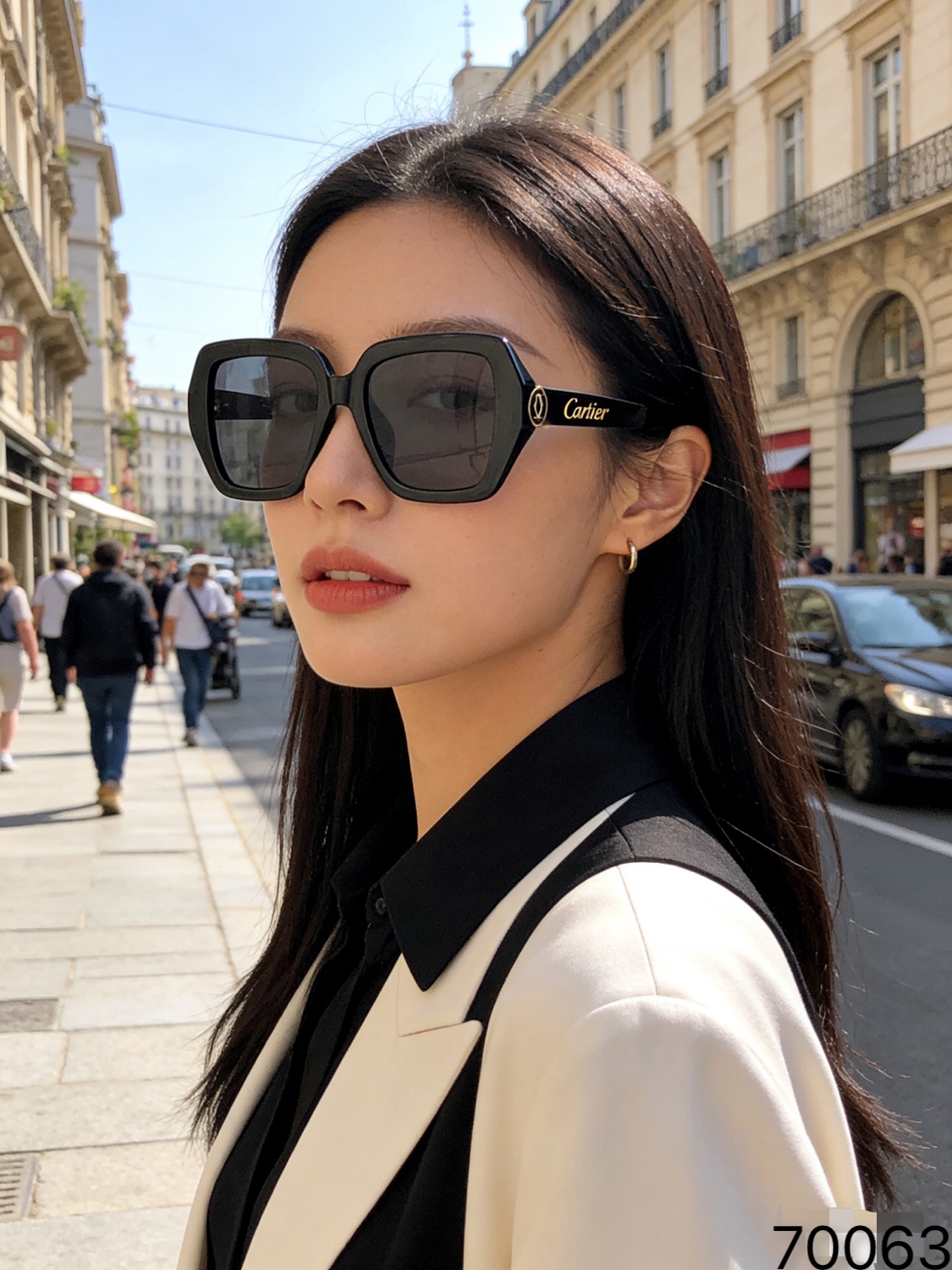 。。Cartie*素颜女潮高级感大框方形圆脸太阳眼镜百搭凹造型墨镜