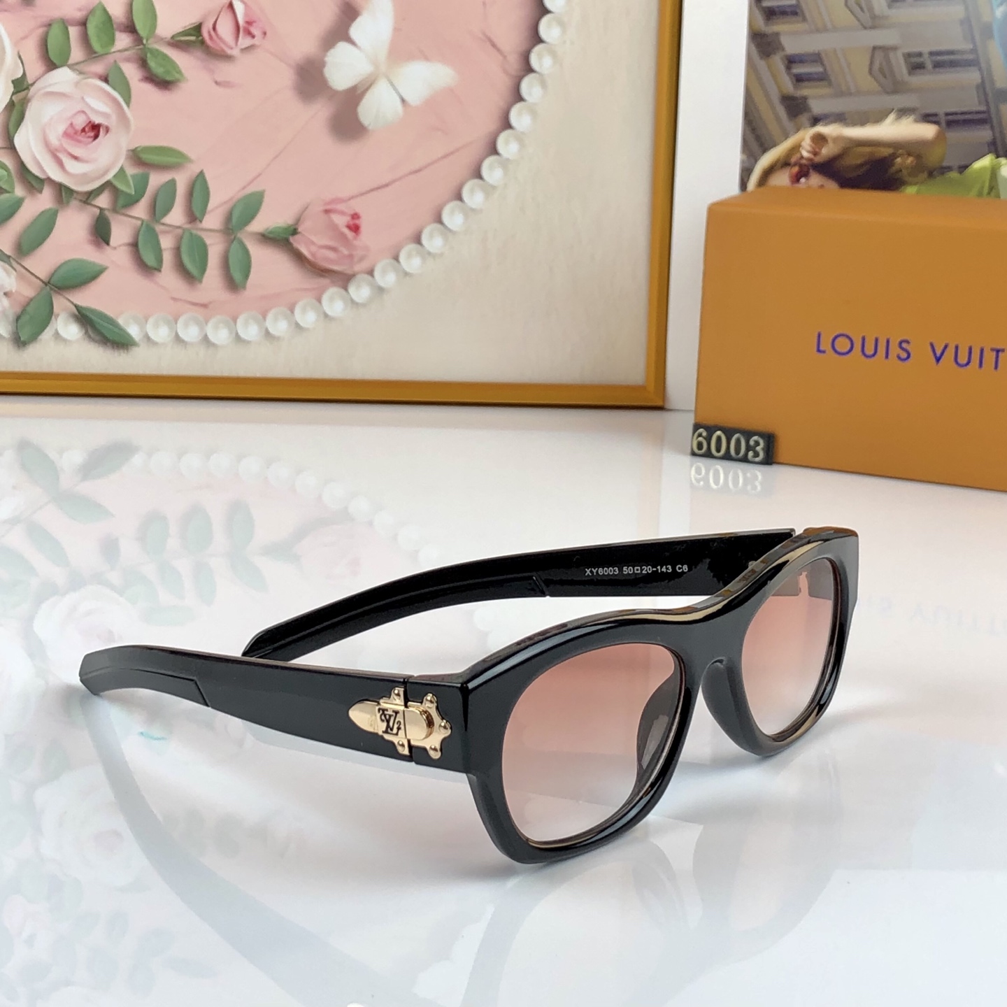 。。Louis vuitto*猫眼复古墨镜防紫外线痞帅潮女个性街拍太阳眼镜素颜粗框