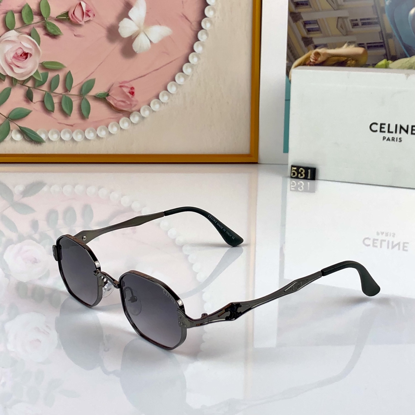 。。Celin*2026新款网红太阳镜女复古欧美圆脸墨镜男ins街拍潮流眼镜