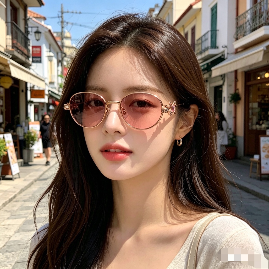 。。Jennie同款珠宝系列钻石眼镜框纯欲风凹造型小椭圆太阳镜女潮