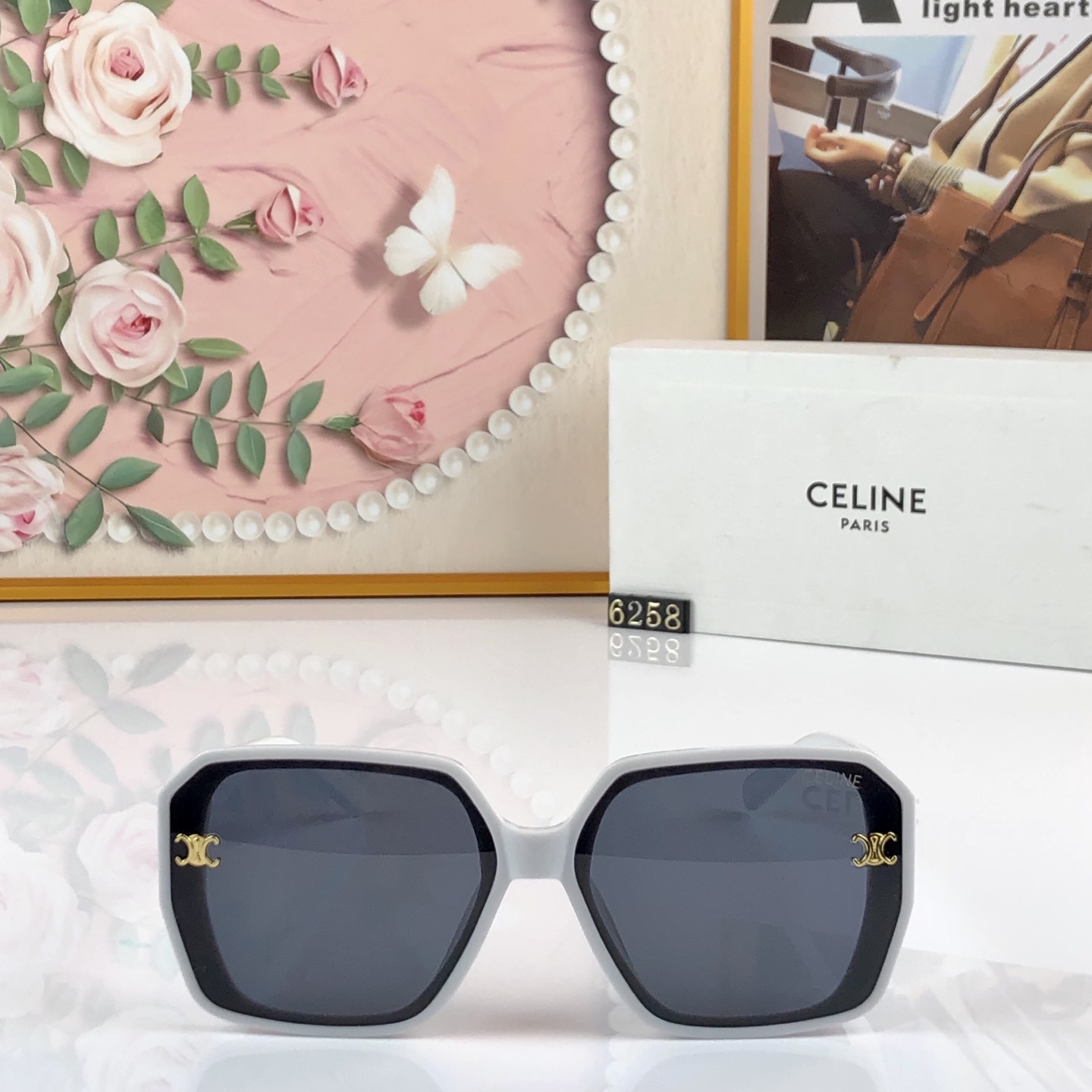 。。Celin*2026新款方框太阳镜女士轻奢墨镜防紫外线大框明星同款眼镜