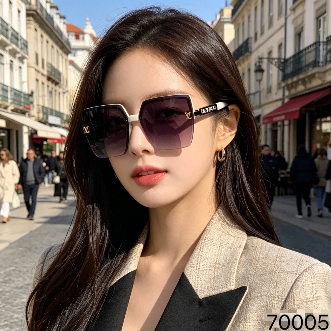 。。Louis vuitto*时尚高清多边形太阳眼镜女素颜墨镜开车出游防晒防紫外线眼镜