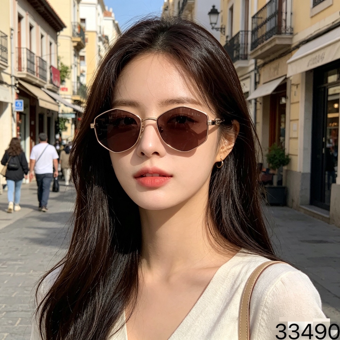 。。Celin*金框镂空设计时尚个性复古潮流小框欧美小框椭圆形墨镜可配近视