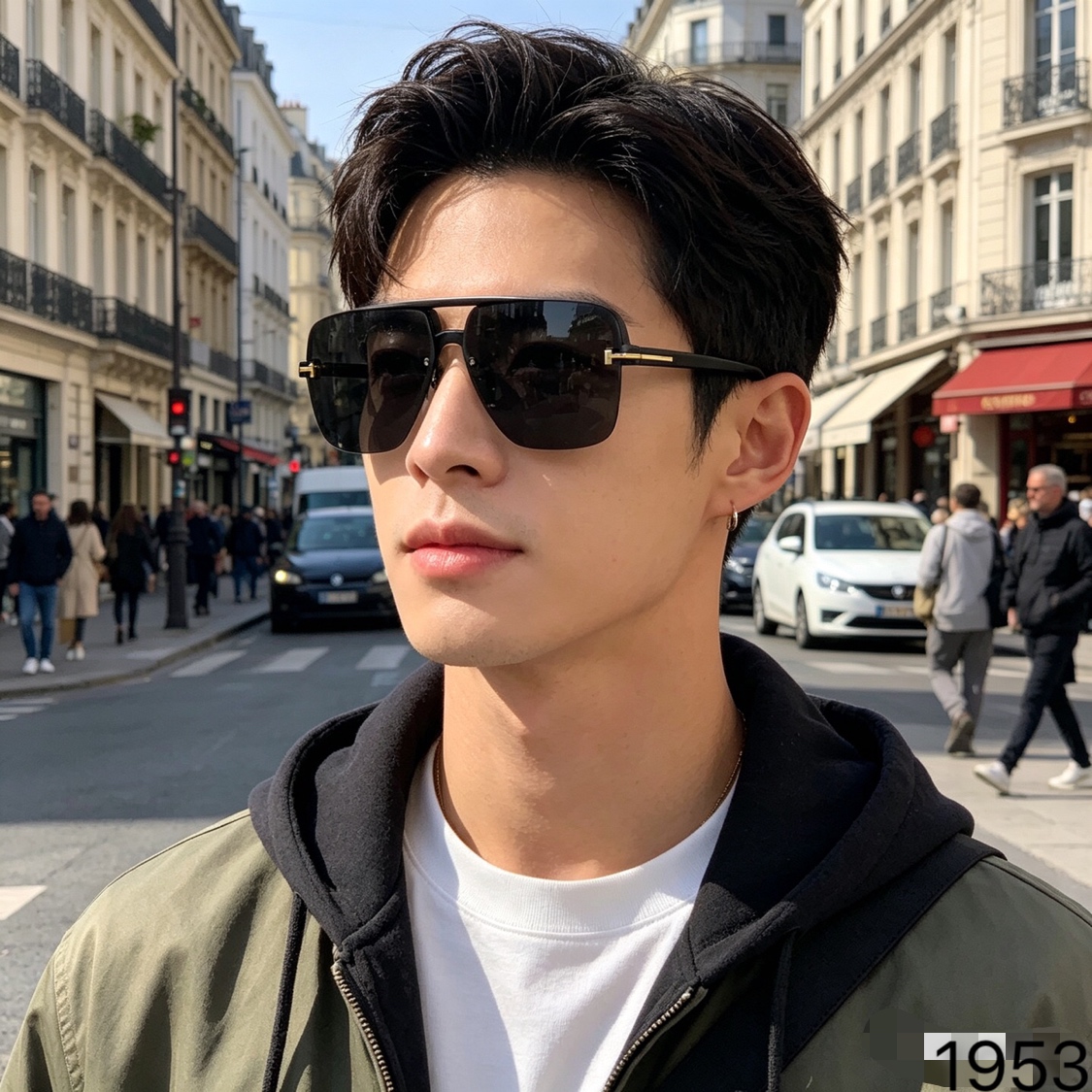 。。Tom For* 休闲简约个性半框男士黑色墨镜帅气款高级感太阳镜女圆长脸时尚潮