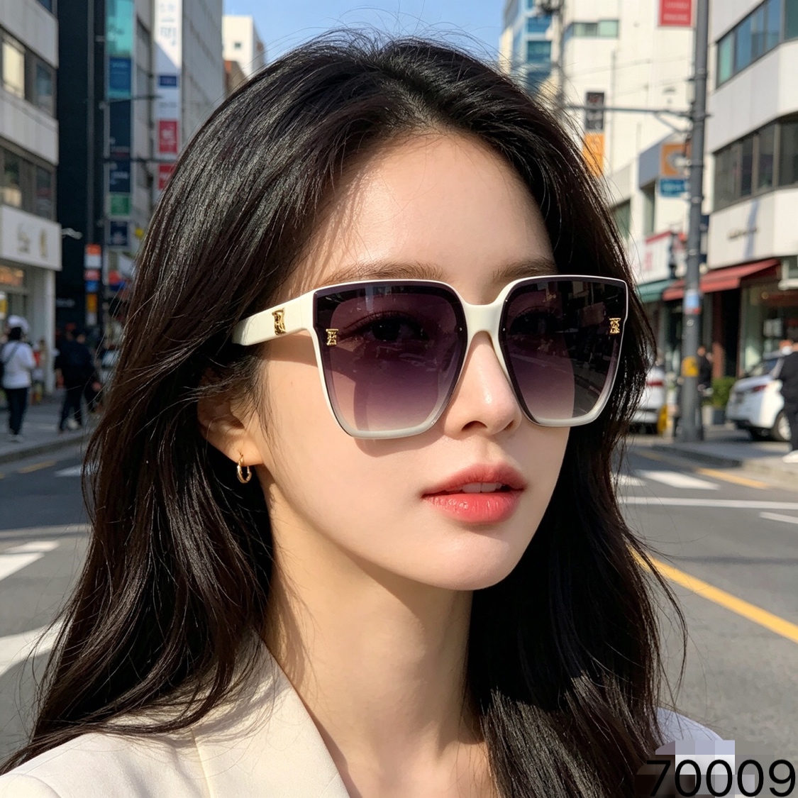 。。Burberr*韩版网红防晒墨镜女高级感ins方形圆脸显瘦太阳镜凹造型防紫外线