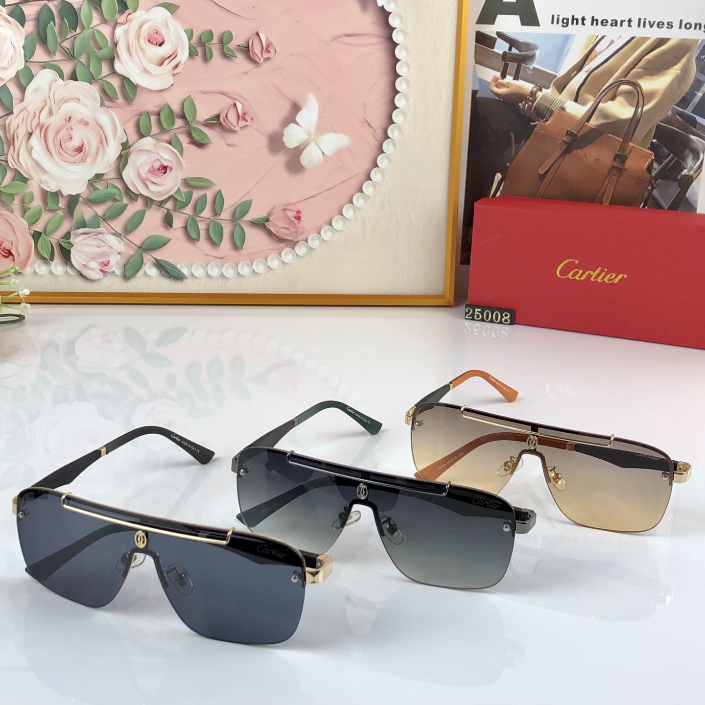 。。Cartie*欧美新款大框男女同款时尚太阳眼镜潮流休闲百搭墨镜开车防紫外线