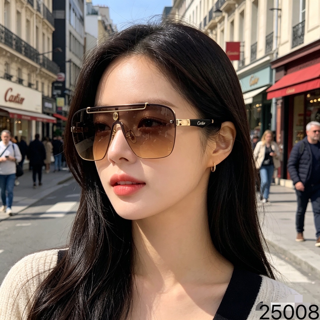 。。Cartie*欧美新款大框男女同款时尚太阳眼镜潮流休闲百搭墨镜开车防紫外线