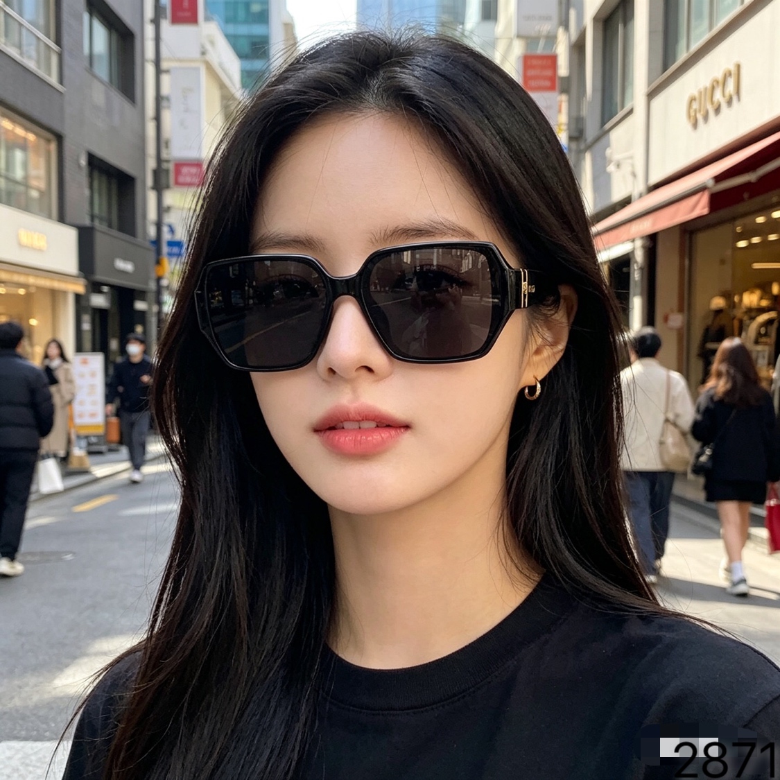 。。Gucc*新款欧美复古太阳镜方框时尚潮流百搭墨镜开车防紫外线