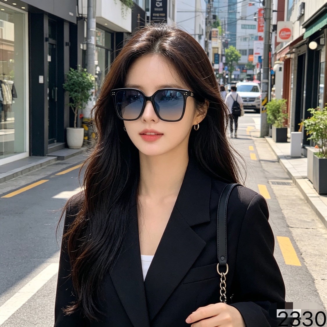 。。Chane*2026春夏上新偏光大框方形太阳眼镜男女高级感显脸小防紫外线墨镜
