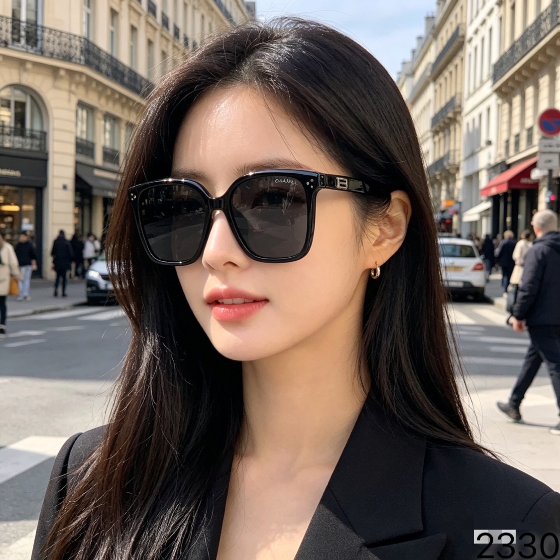 。。Chane*2026春夏上新偏光大框方形太阳眼镜男女高级感显脸小防紫外线墨镜