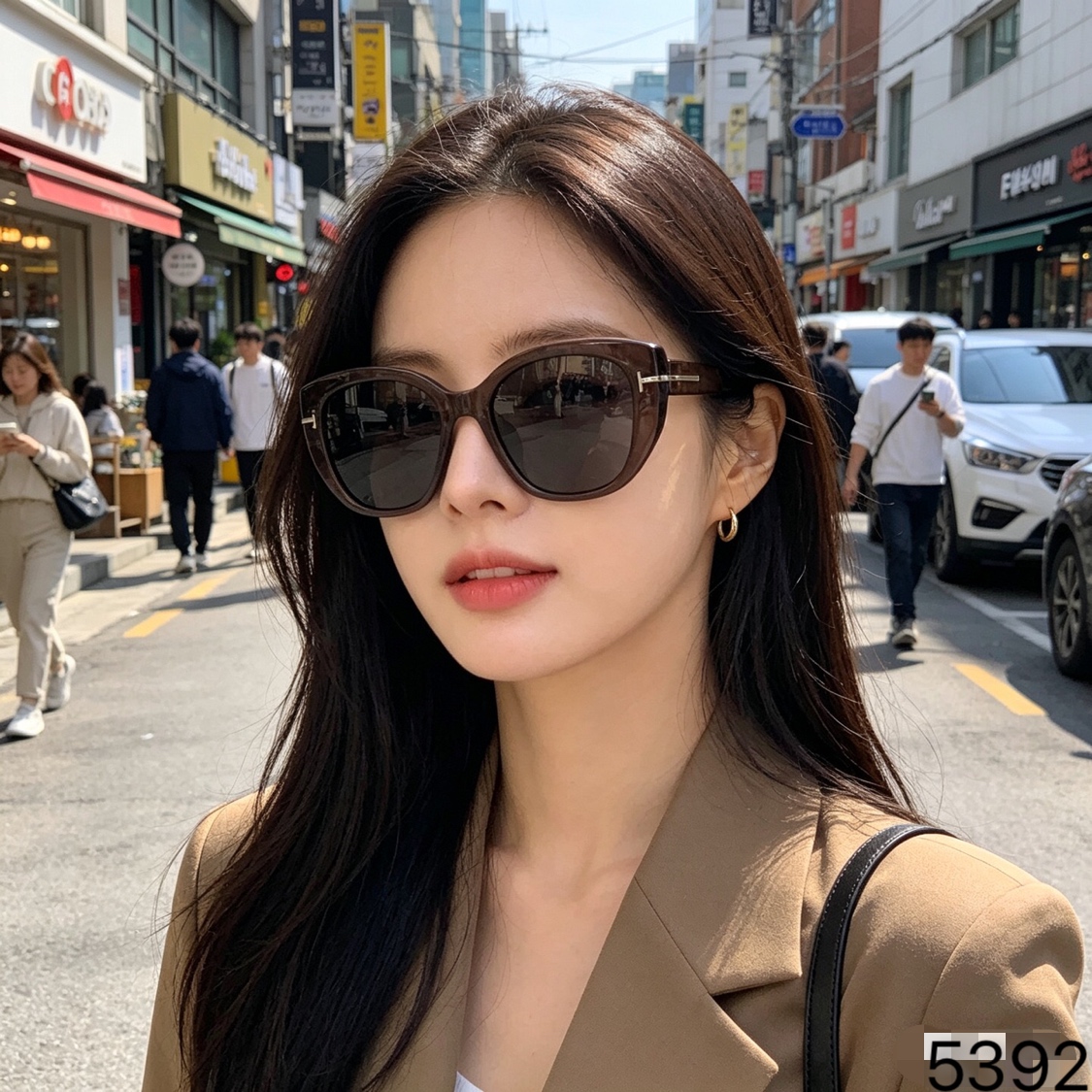 。。Tom For*猫眼墨镜女ins网红高级感辣妹潮牌百搭时尚防紫外线T字太阳眼镜男