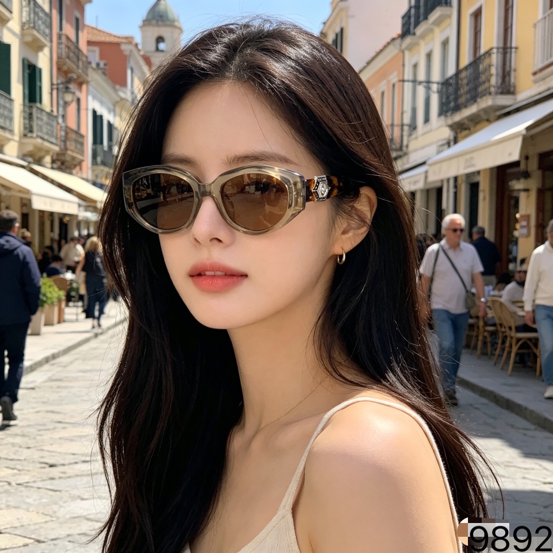 。。Prad*新款网红墨镜女珠宝系列猫眼小框百搭眼镜时尚潮流街拍太阳镜男
