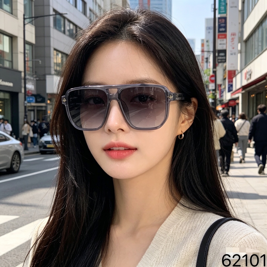 。。Gucc*时尚风韩版双梁网红百搭新款潮个性方形墨镜街拍防晒太阳镜