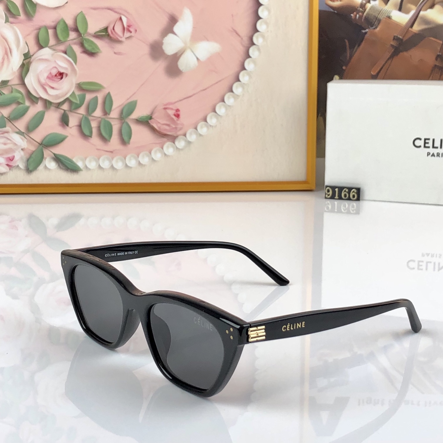 。。Celin*2026新款猫眼墨镜女高级感小框防紫外线太阳眼镜男士遮阳痞帅眼镜