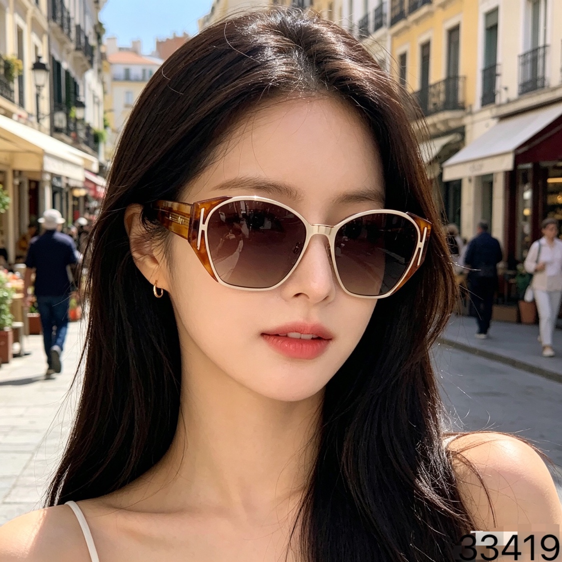 。。Dio*气质时尚太阳眼镜女2026新款复古猫眼墨镜海边街拍窄框防晒