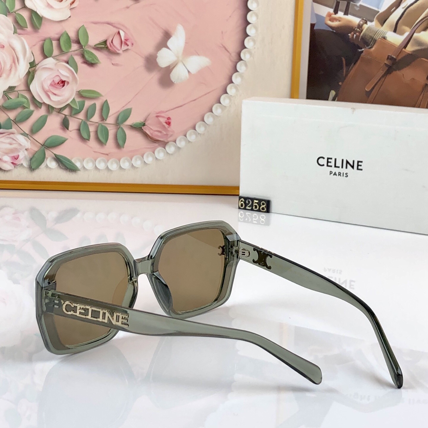 。。Celin*凯旋门猫眼墨镜女款新款高级感方圆脸显脸小防紫外线太阳眼镜