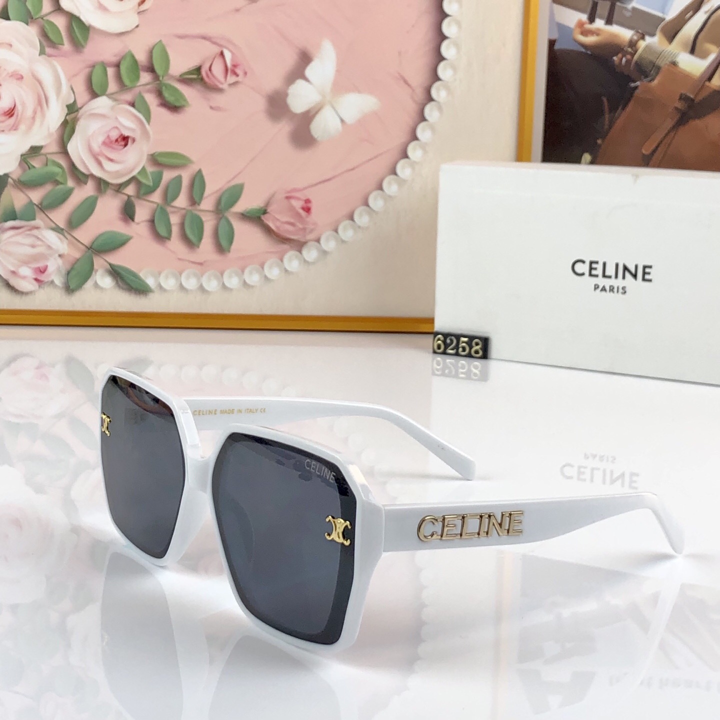 。。Celin*凯旋门猫眼墨镜女款新款高级感方圆脸显脸小防紫外线太阳眼镜