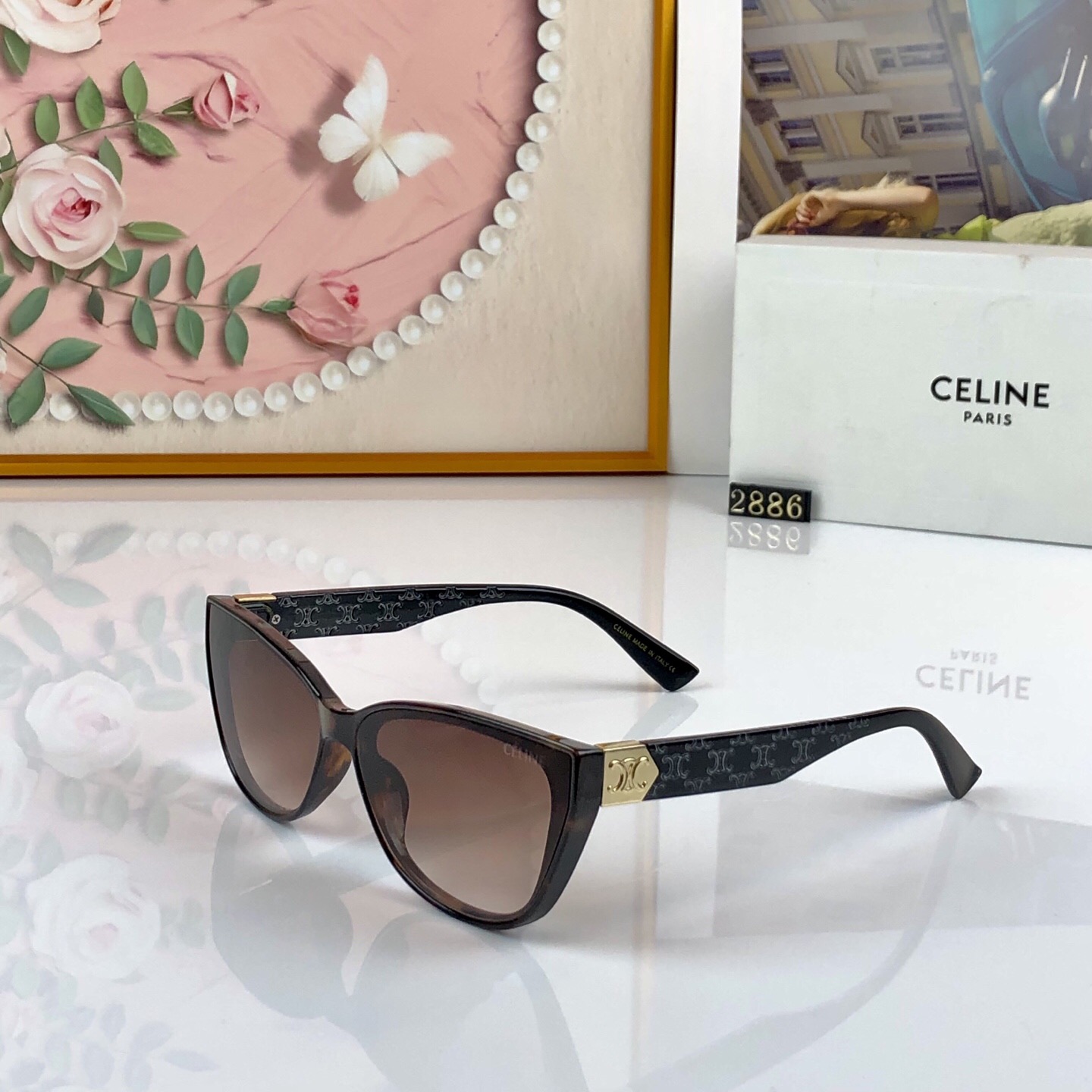 。。Celin*复古高级潮流侧边时髦百搭出片太阳镜显瘦防紫外线太阳镜
