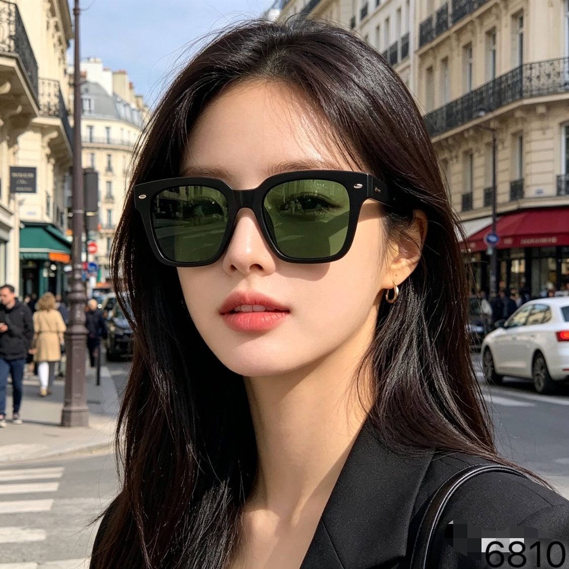 。。Gucc*复古方形韩版墨镜女方圆脸显瘦高级感大框防紫外线太阳眼镜男