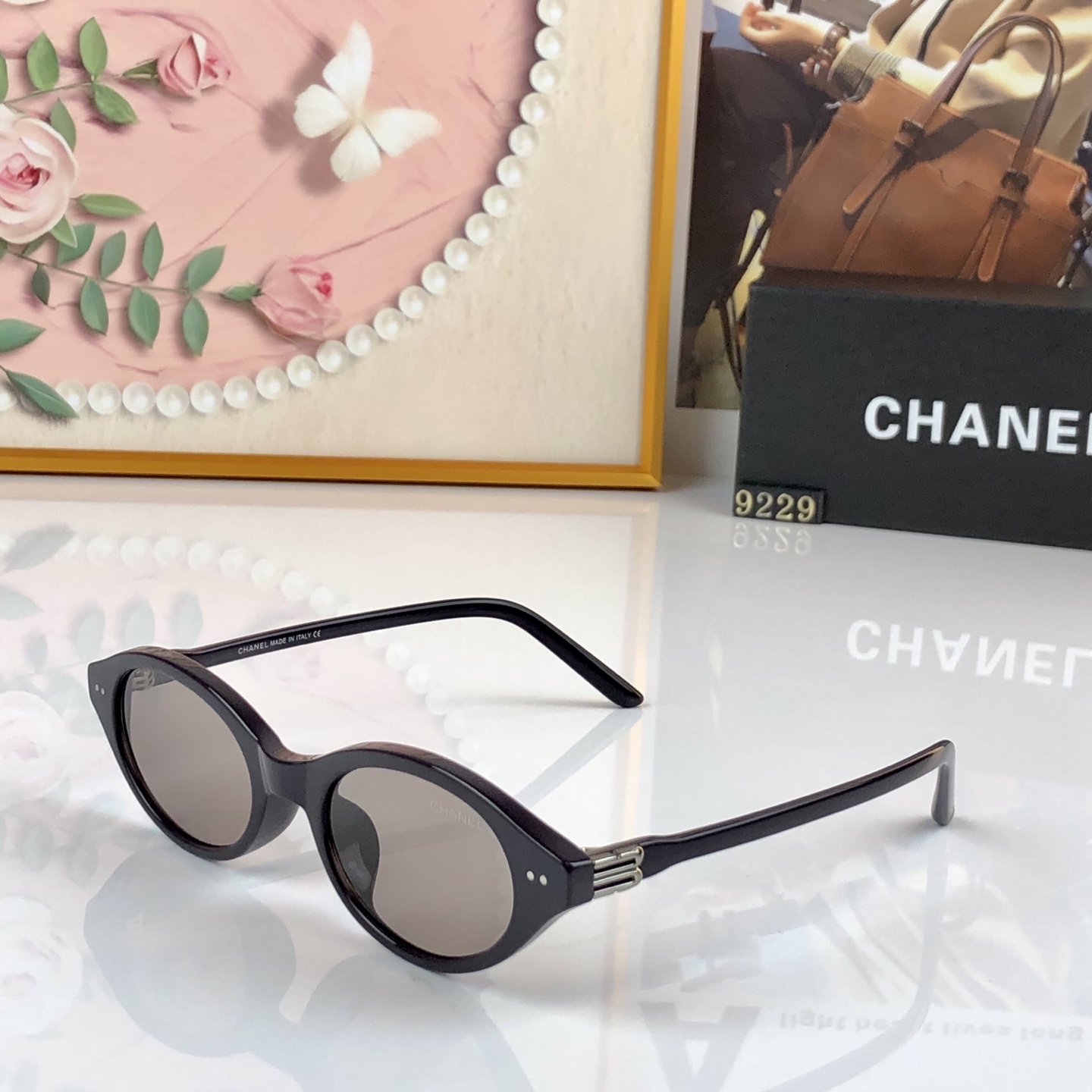。。Chane*2026新款复古小框猫眼墨镜女款辣妹风拍照显白太阳眼镜潮防紫外线