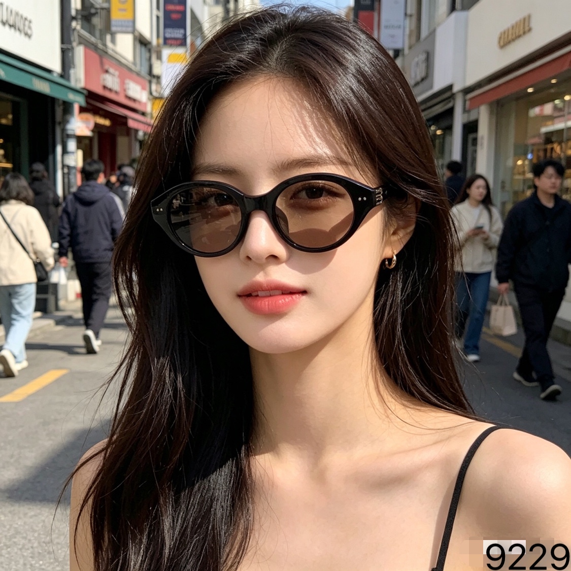 。。Chane*2026新款复古小框猫眼墨镜女款辣妹风拍照显白太阳眼镜潮防紫外线