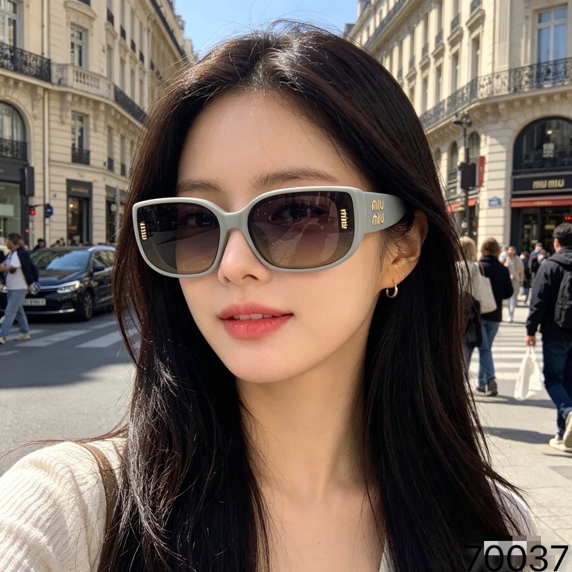 。。miumi*猫眼墨镜女款适合方圆脸显脸小时髦复古太阳眼镜防紫外线