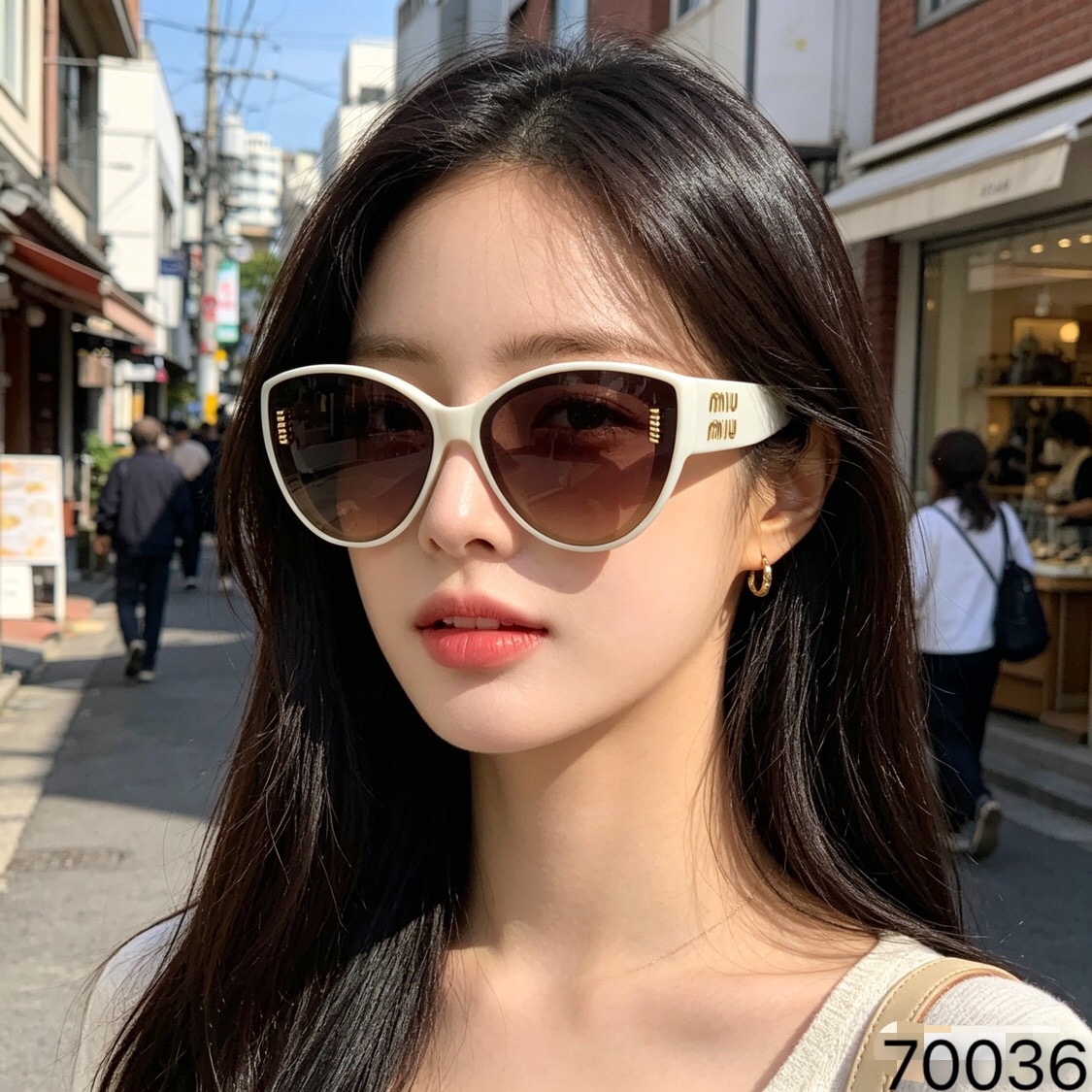 。。miumi*猫眼墨镜女款大框适合方圆脸显脸小时髦复古太阳眼镜防紫外线