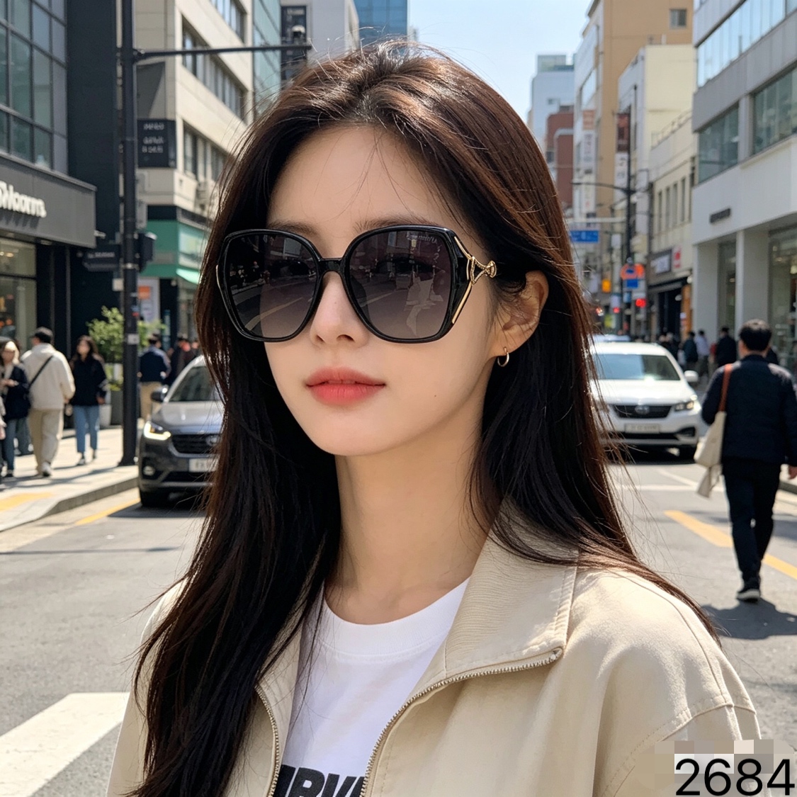 。。Chane*新款大框眼镜素颜个性时尚显瘦防晒太阳镜防紫外线墨镜潮女太阳镜
