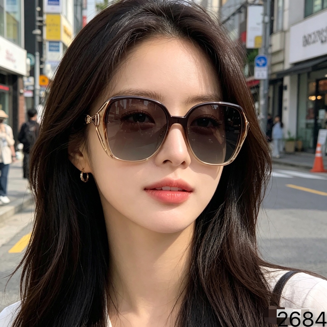 。。Chane*新款大框眼镜素颜个性时尚显瘦防晒太阳镜防紫外线墨镜潮女太阳镜