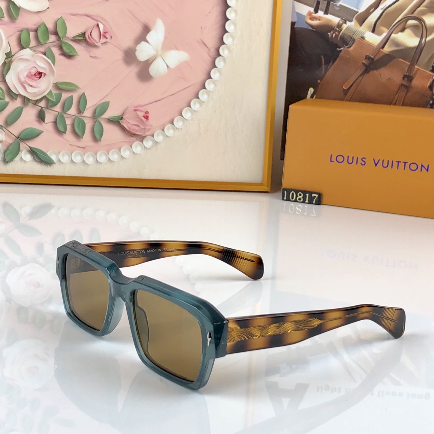 。。Louis vuitto*新款欧美时尚潮流厚框太阳镜复古高级感仿板材丙酸插针防晒墨镜