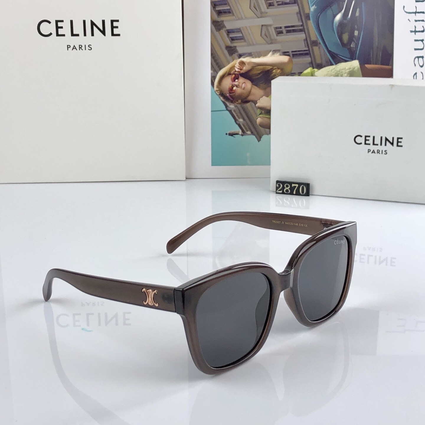 。。Celin*凯旋门同款墨镜高级感女墨镜防紫外线遮阳眼镜偏光太阳镜复古