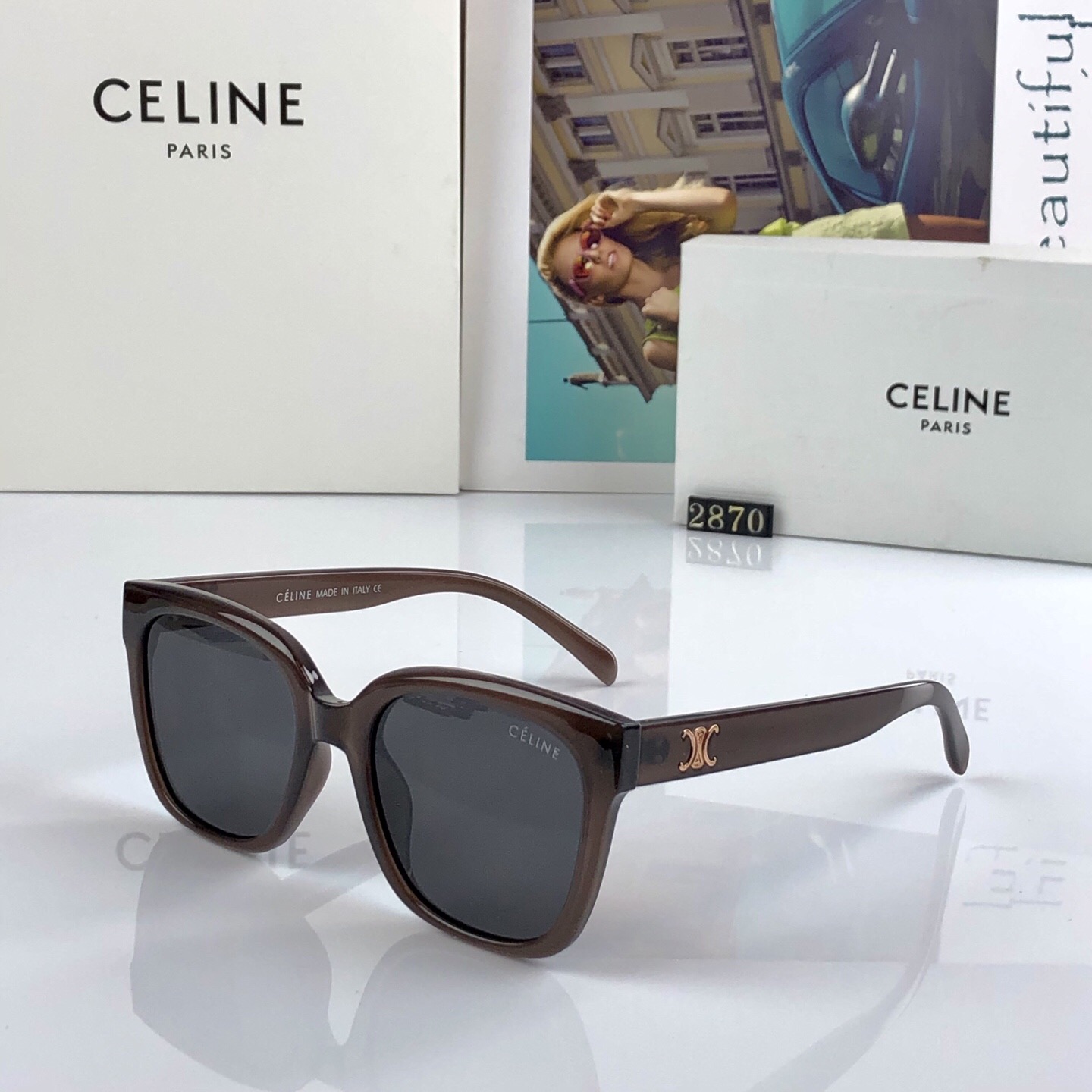 。。Celin*凯旋门同款墨镜高级感女墨镜防紫外线遮阳眼镜偏光太阳镜复古