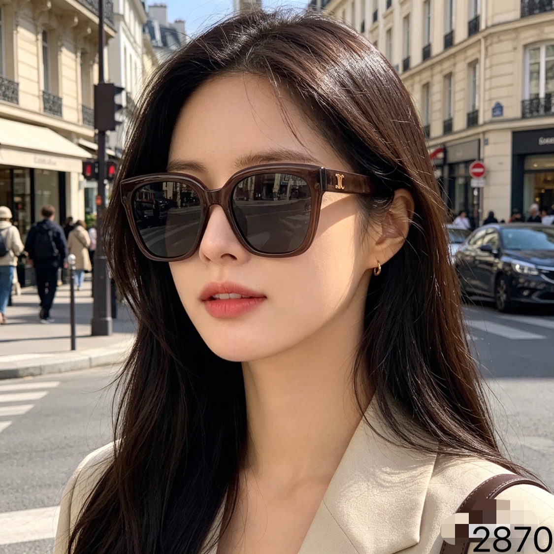 。。Celin*凯旋门同款墨镜高级感女墨镜防紫外线遮阳眼镜偏光太阳镜复古