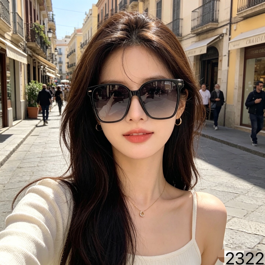 。。Chane*墨镜女高级感ins太阳眼镜酷防晒炸街显脸小防紫外线高颜值网红