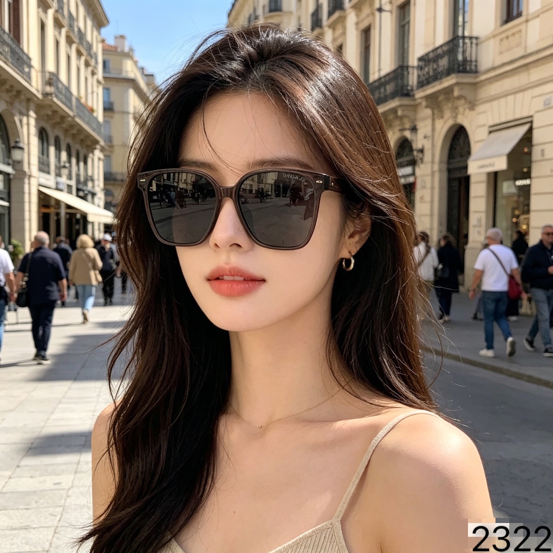 。。Chane*墨镜女高级感ins太阳眼镜酷防晒炸街显脸小防紫外线高颜值网红