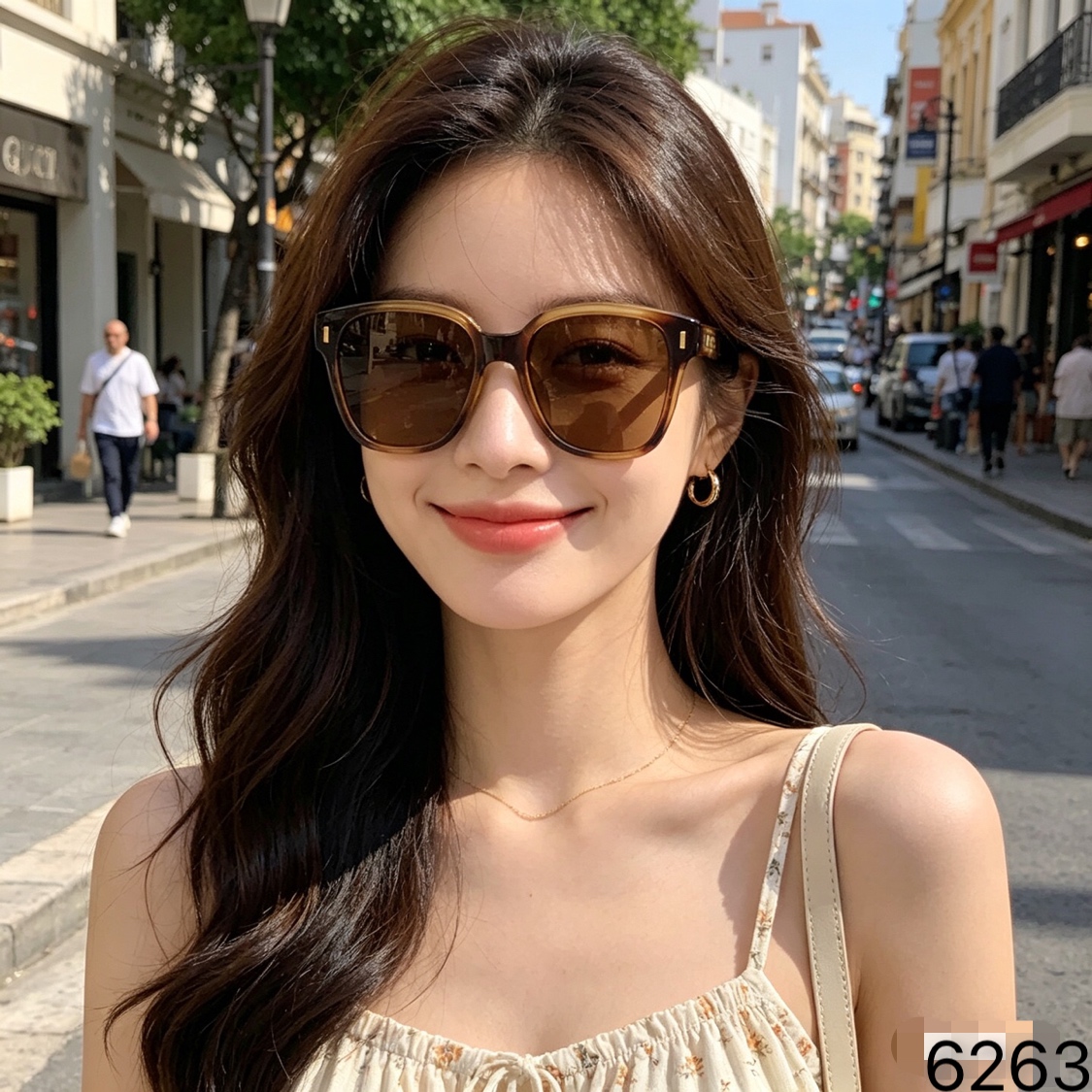 。。Gucc*墨镜女高级感ins太阳眼镜酷防晒炸街显脸小防紫外线高颜值网红