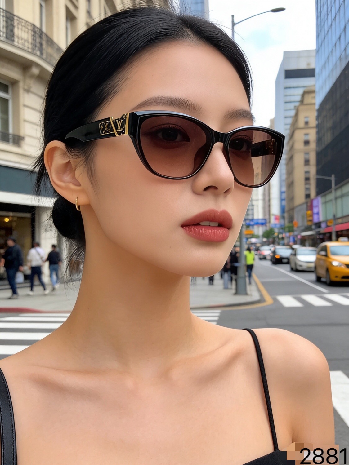 。。Louis vuitto*时尚女士百搭大框太阳镜欧美大牌猫眼墨镜个性镜腿眼镜