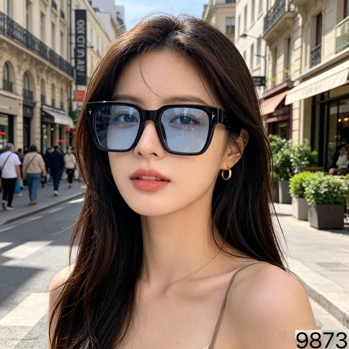 。。Gucc*2026新款欧美时尚方框太阳镜男士简约百搭户外驾驶防晒墨镜