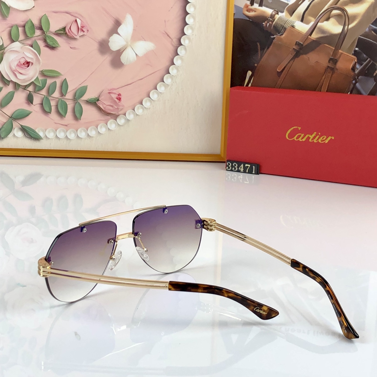 。。Cartie*2026新款个性双梁太阳镜 欧美ins风时尚网红百搭无框蛤蟆镜
