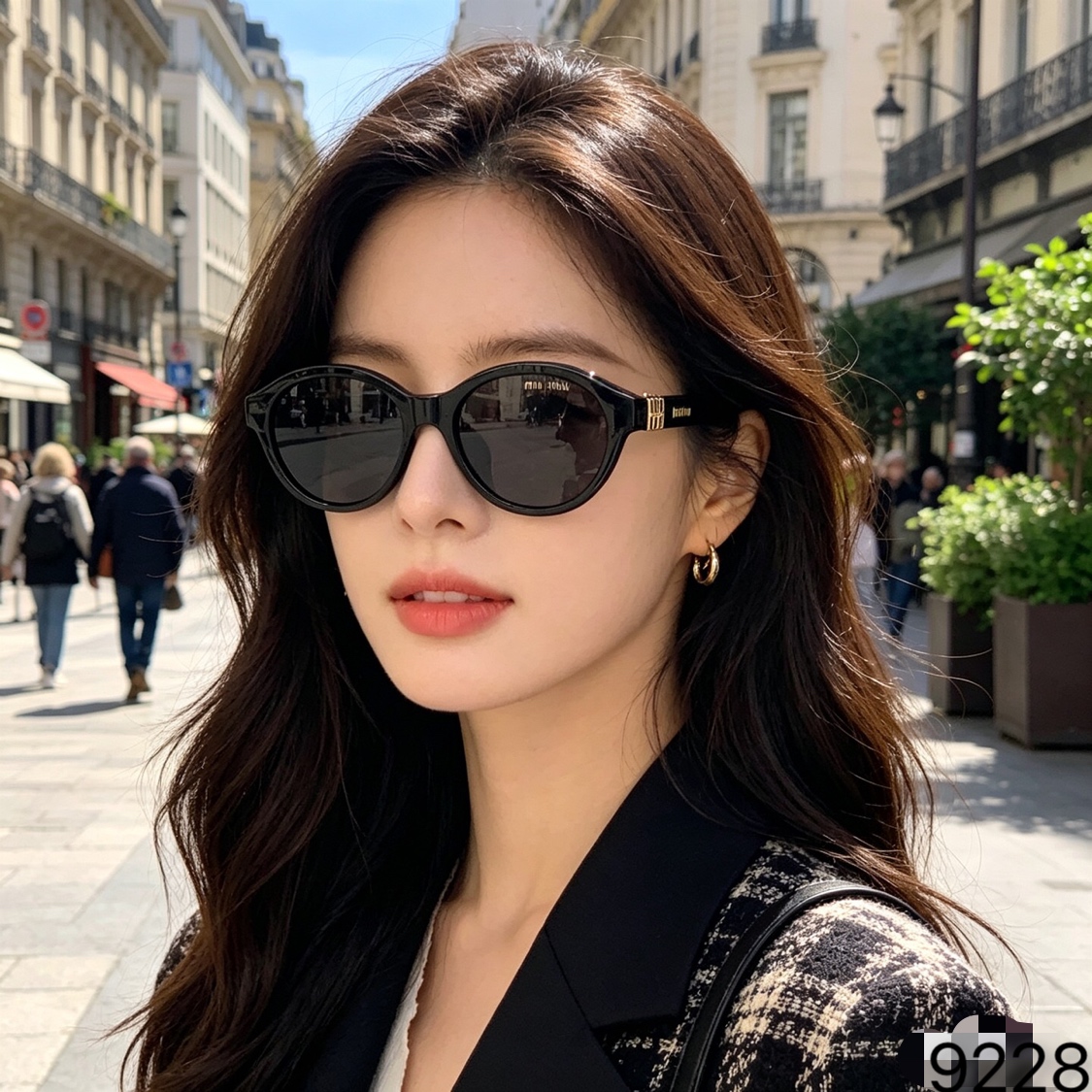 。。miumi*缪家小圆框墨镜女款高级感个性复古书呆子太阳眼镜可配近视带度数