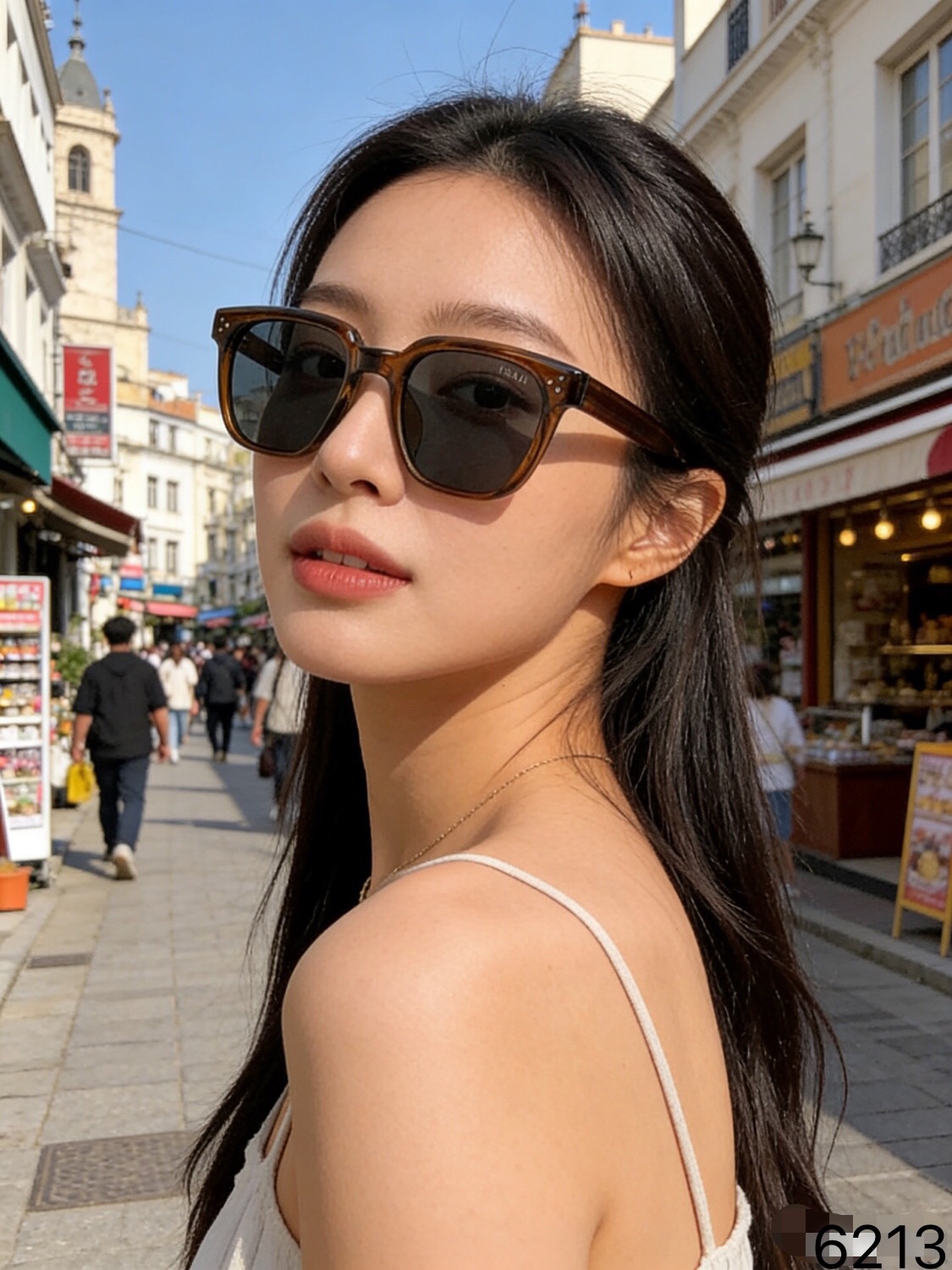 。。Prad*韩系方圆脸墨镜女款板材防紫外线防晒太阳镜时尚驾驶镜男