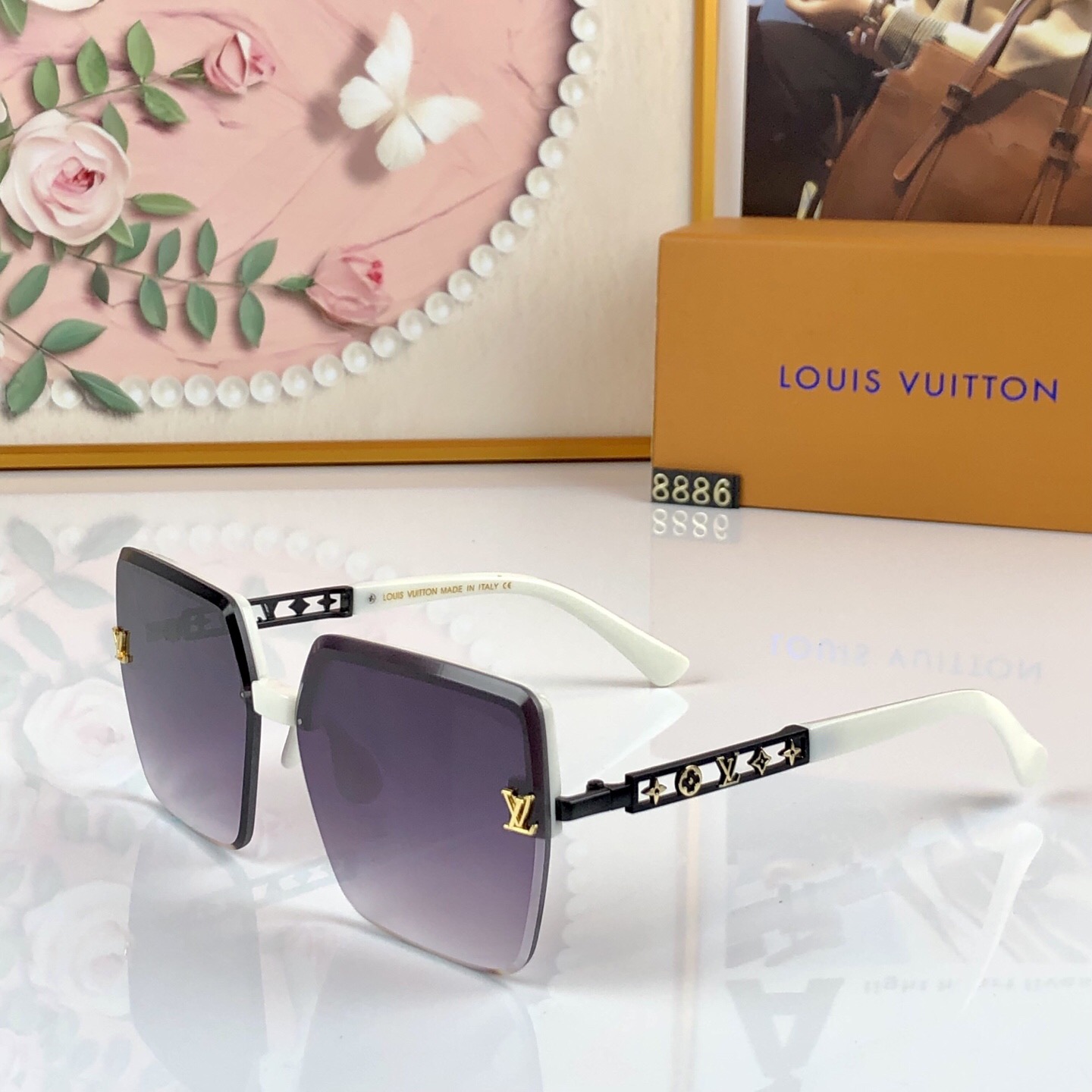。。Louis vuitto*巴黎时装周同系列眼镜26年新款高级感轻奢风无框切边太阳镜