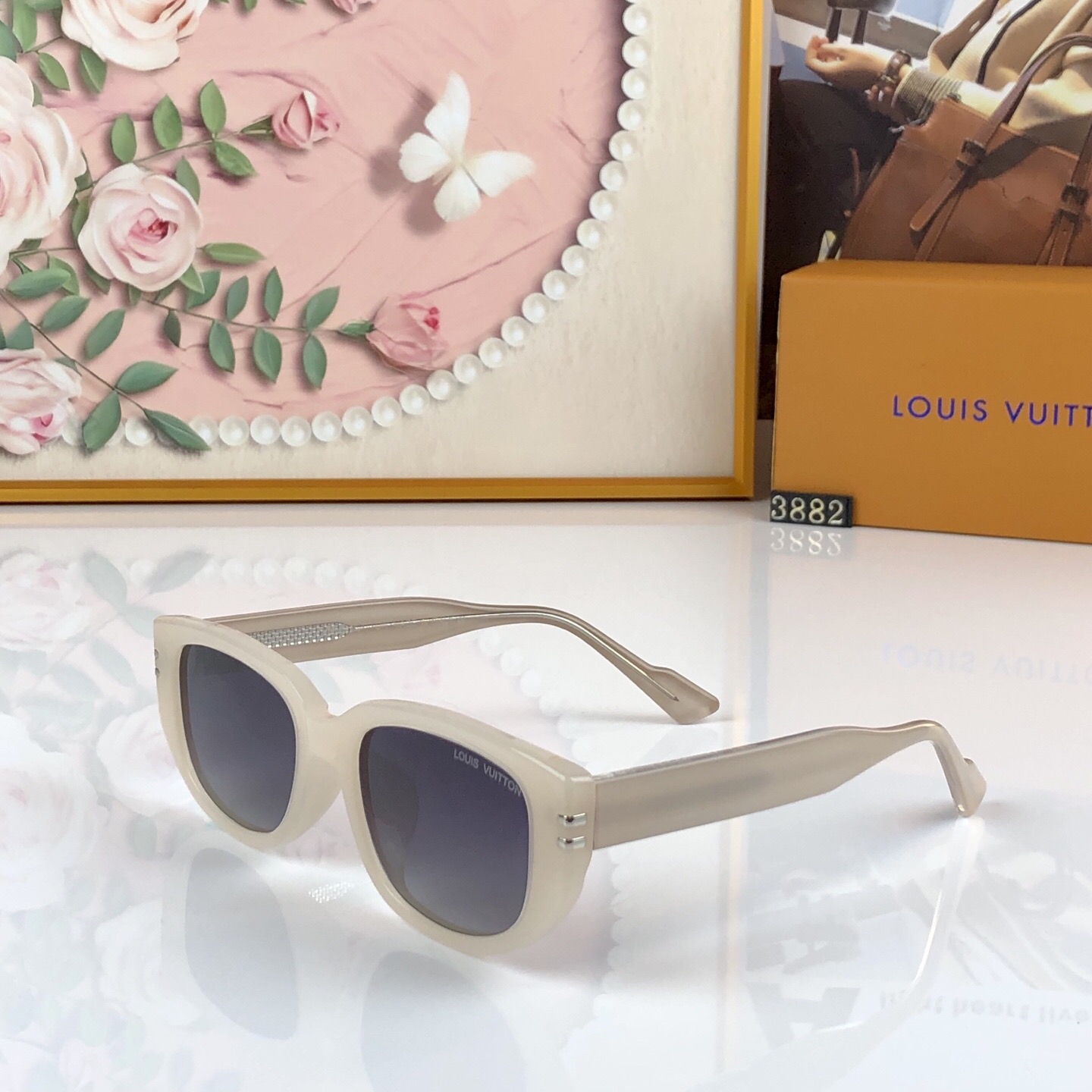 。。Louis vuitto*明星同款复古猫眼墨镜显脸小时尚防紫外线太阳镜