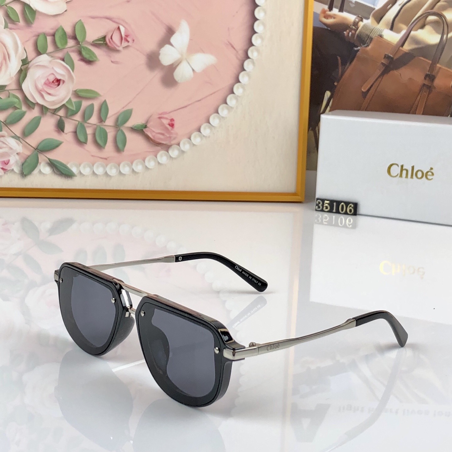 。。Chlo*新款双梁时尚太阳镜男女高级感欧美简约休闲百搭防紫外线墨镜