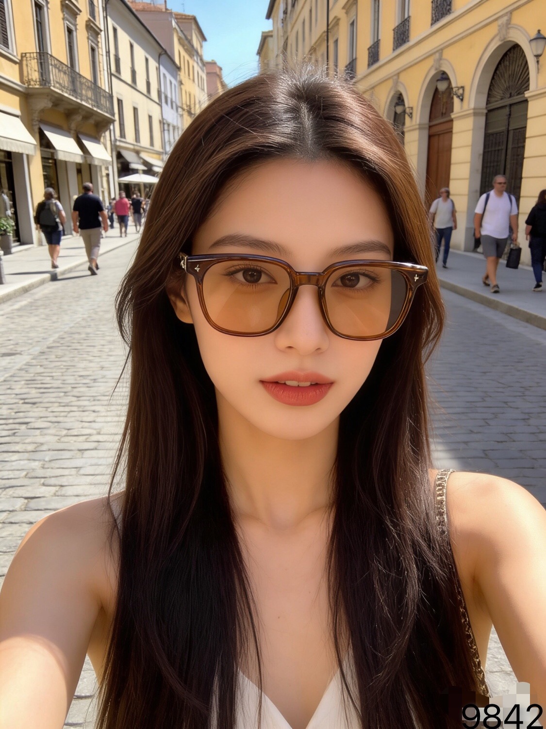 。。Louis vuitto*韩版复古透绿色遮阳猫眼墨镜女款潮高级感方形太阳眼镜男款