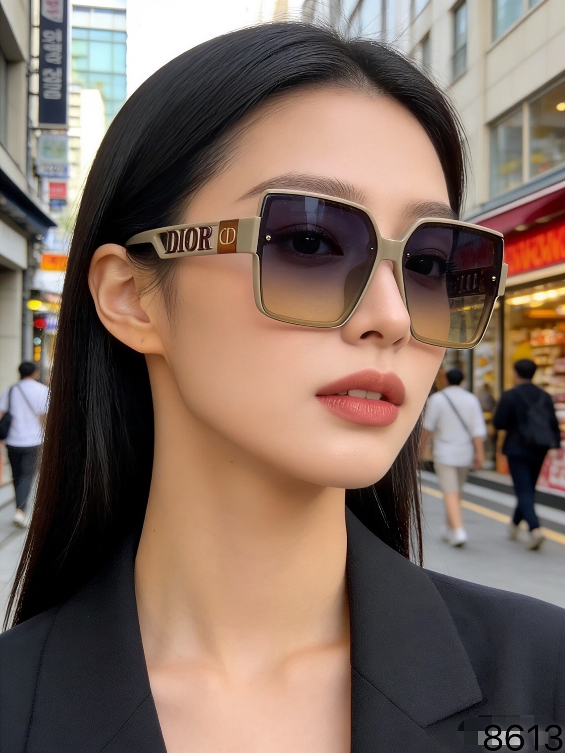 。。Dio*新款女士高级感时尚大方框太阳眼镜欧美潮流网红街拍遮阳墨镜