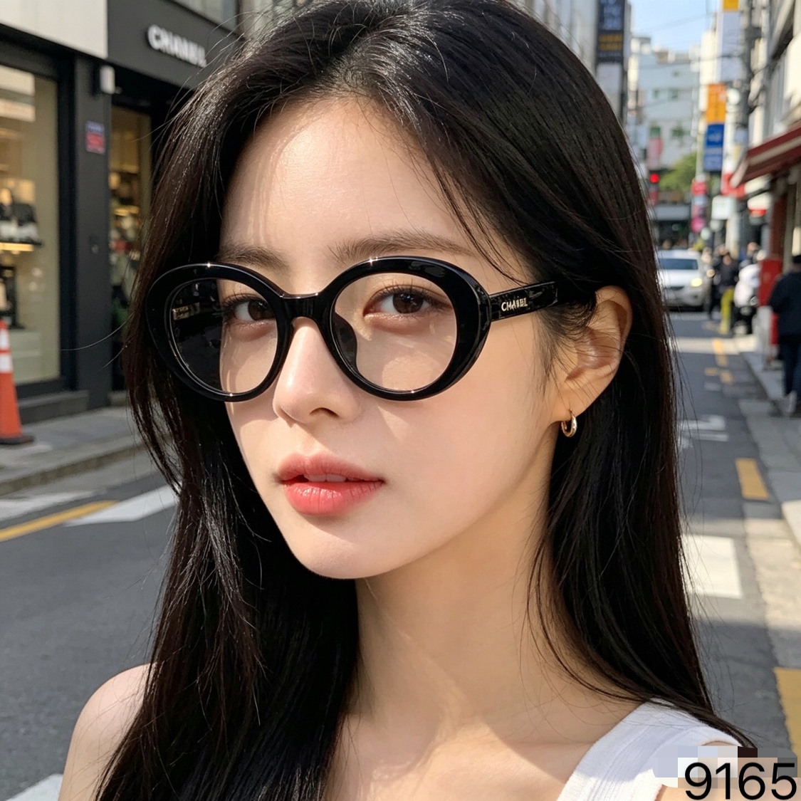。。Chane*复古玳瑁色椭圆小框近视眼镜框女素颜板材脚防蓝光平光镜架